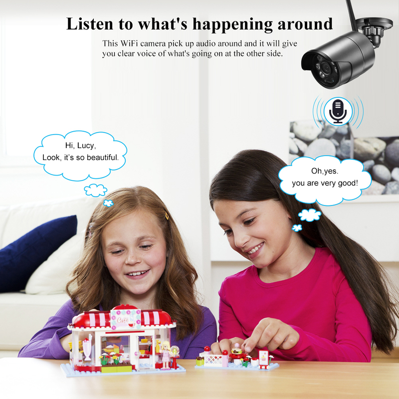 Gadinan Full HD 1080P Audio Wireless Wired IR Leds Outdoor Wifi IP Camera 2MP CCTV Camera SD Card Slot Max 128G Free Adapter
