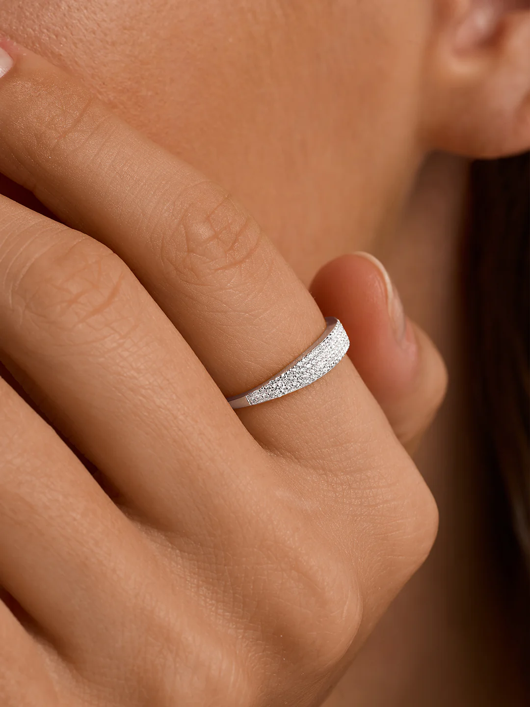 Silver Pave Sapphire Signet Ring