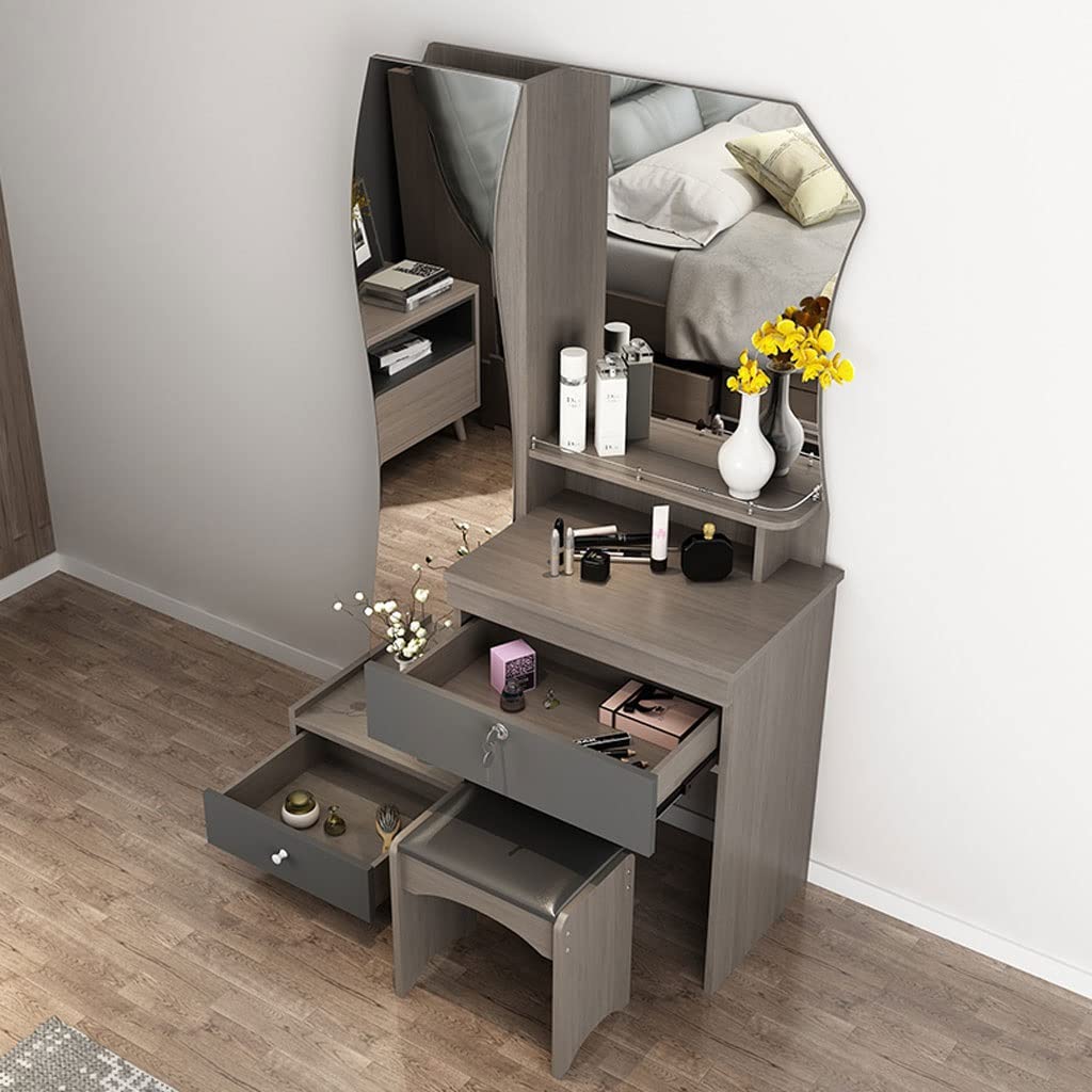Bedroom Table Vanity Table Set Bedroom Storage Dresser Modern Women's Full-length Mirror