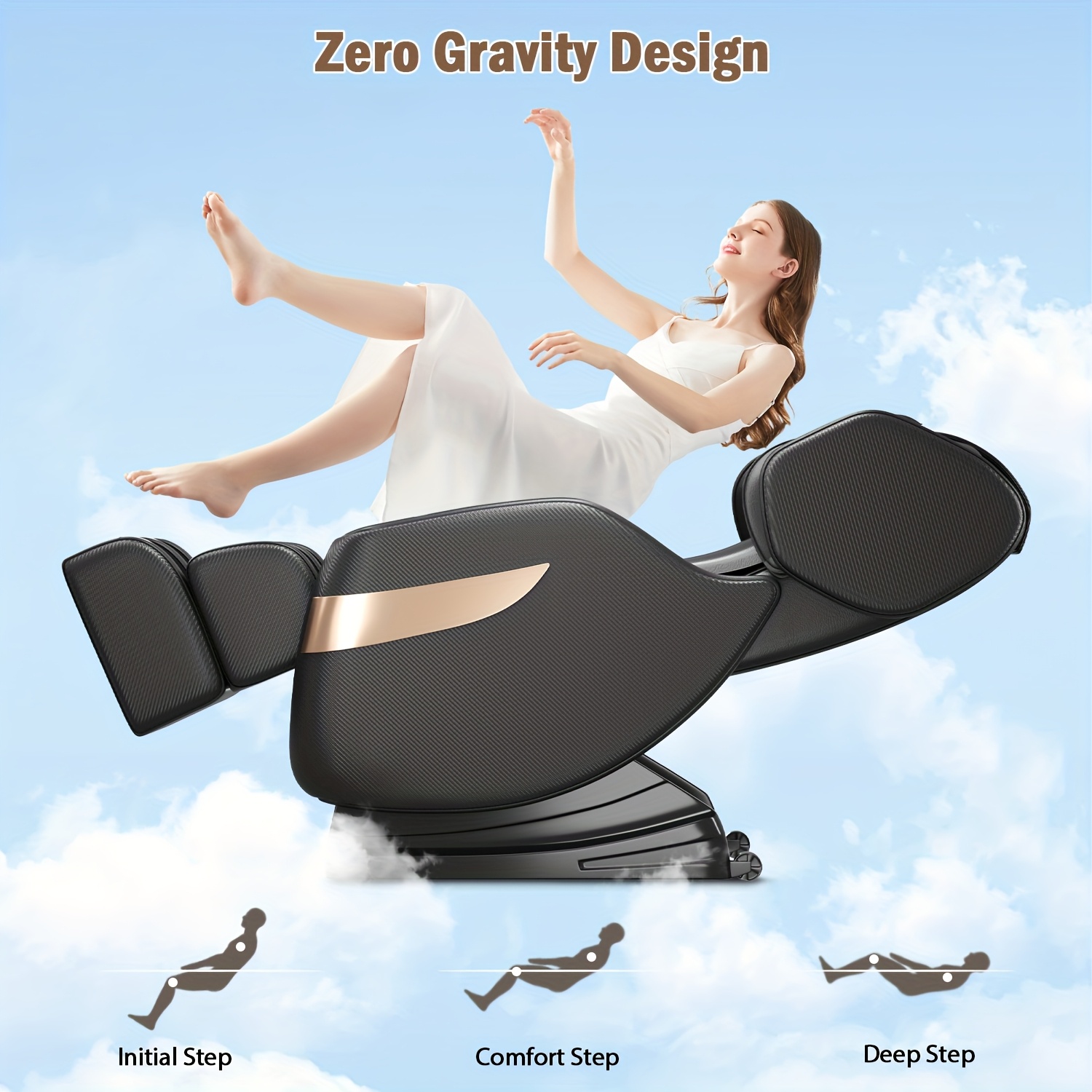 2025 Zero Gravity Multifunctional Full-Body Massage Chair, with foot massage, waist heating, and full-body airbag relaxation functions