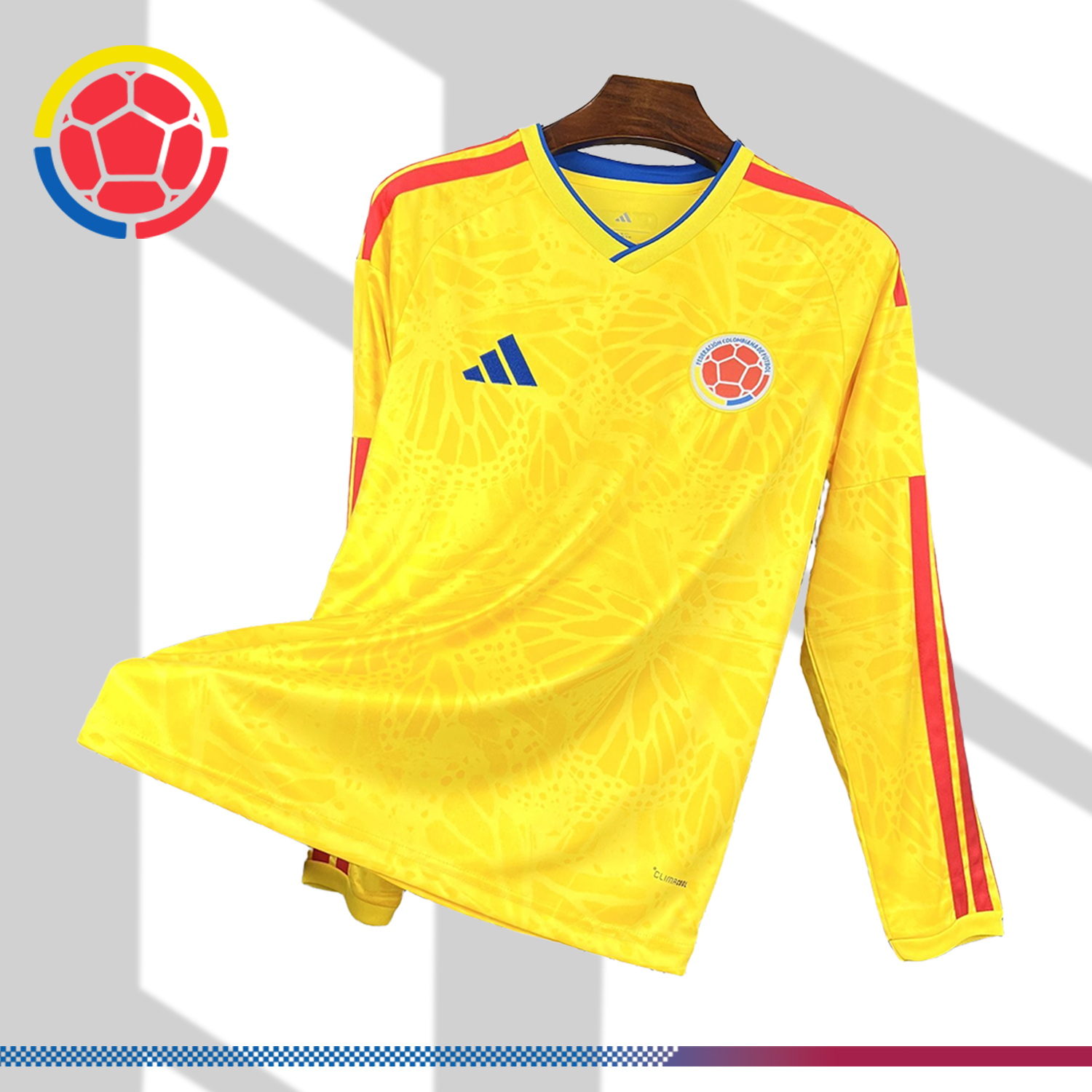 2026 Colombia Home Long-Sleeve Football Jersey (Fan Edition)