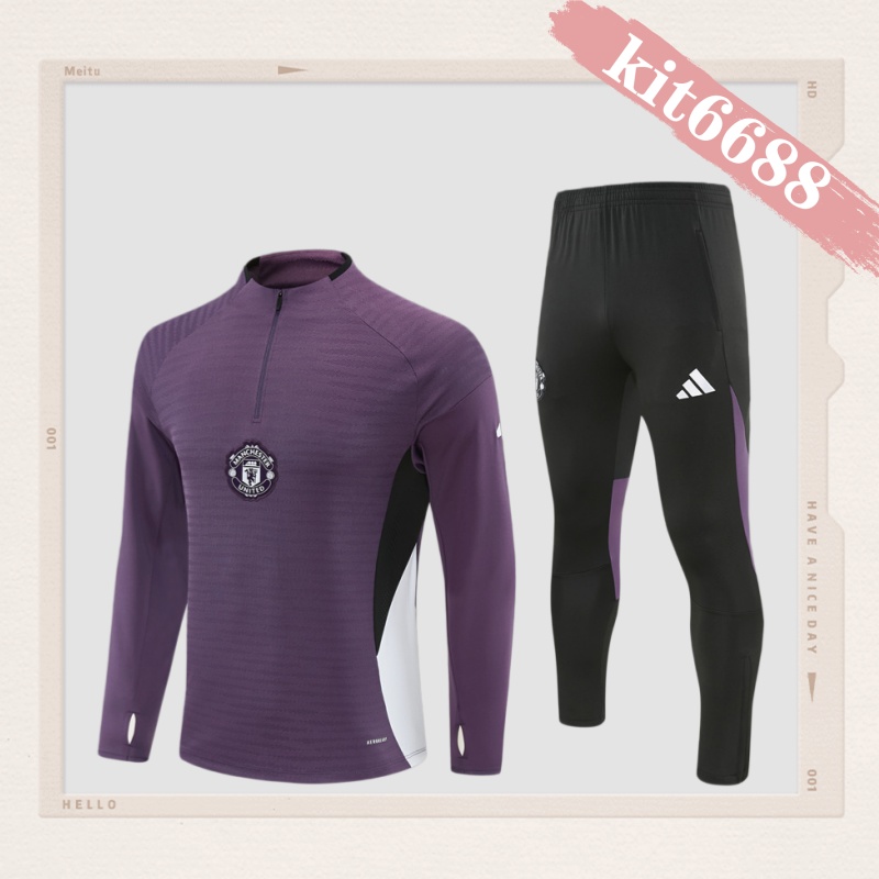 25/26 Manchester United Purple  Half Zip Training Kit (Adult Kids Kit)