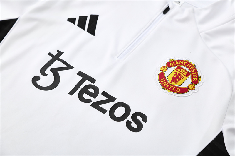 25/26 Manchester United white Half Zip Training Kit (Adult Kids Kit)
