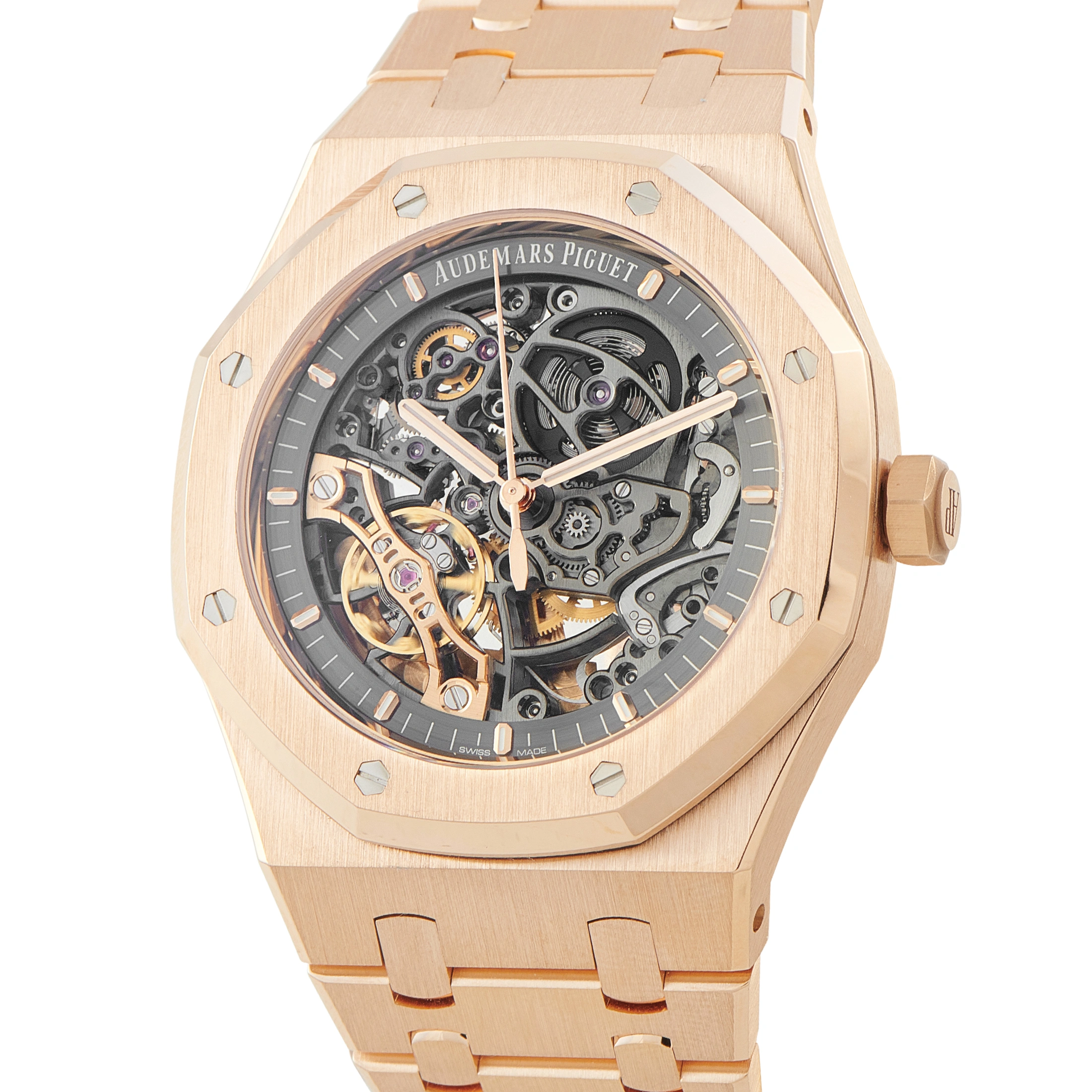 Audemars PiguetRoyal Oak Double Balance Wheel Openworked Rose Gold Watch 15407OR.OO.1220OR.01