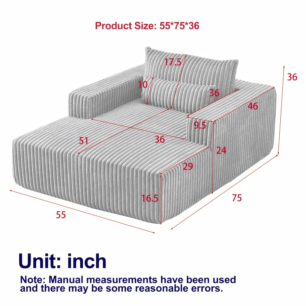 75inch Super soft potato sofa bed, no assembly required, suitable for living rooms and bedrooms.