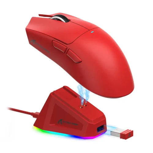 ATTACK SHARK X11 Tri-Mode Wireless Gaming Mouse, PAW3311 Sensor, with RGB Magnetic Charging Dock, 2.4G Bluetooth Wired Lightweight Gaming Mice for PC Laptop