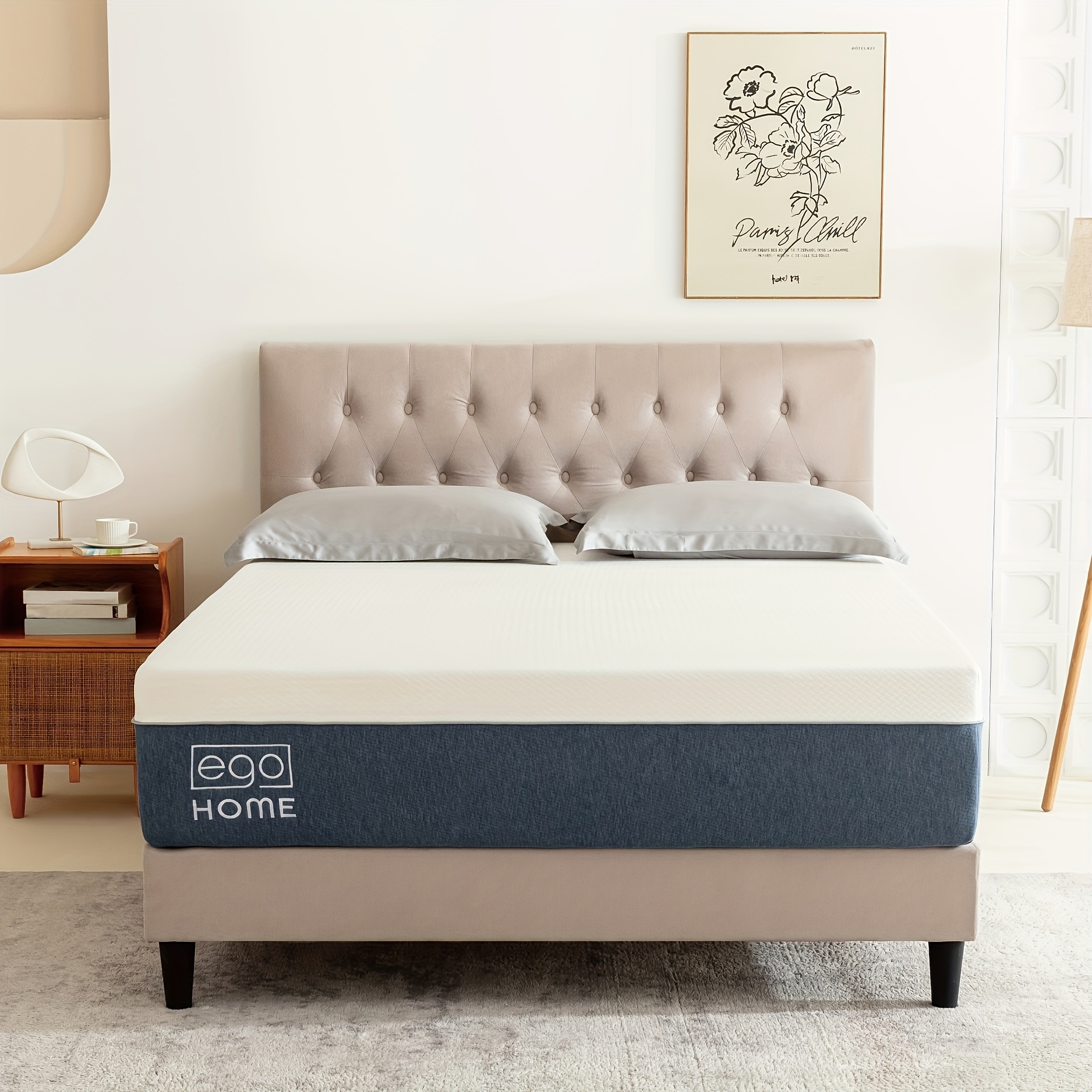 New Haven 14inch memory foam mattress in a box, compressed for shipping, portable cooling gel enhances comfort, breathable fabric does not fade, removable and washable cover, fiber-free mattress