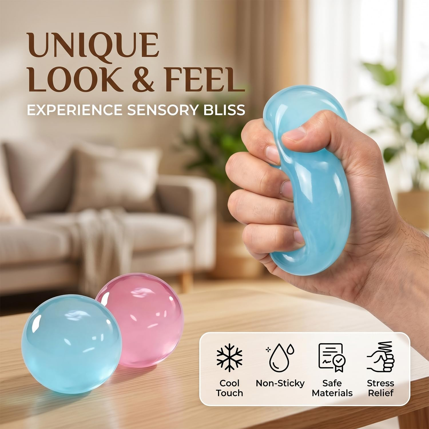 ⚡️LAST DAY 49% OFF🔥CrystalClear Jelly Squeeze Ball  SoftCoconut Oil Fidget Toy, PerfectStress Buster for Boredom &Anxiety