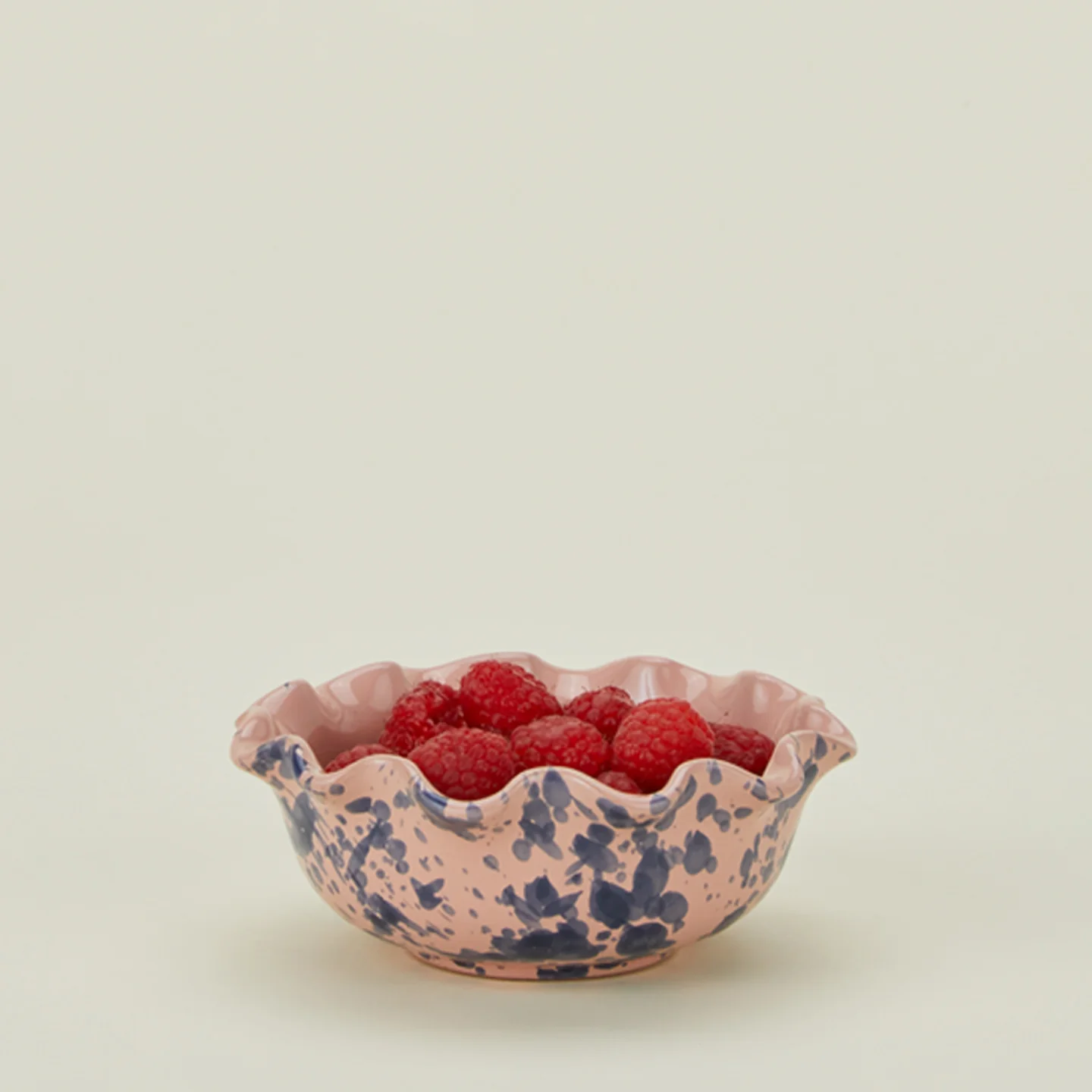 Splatter Scallop Bowl - Pink/Blue