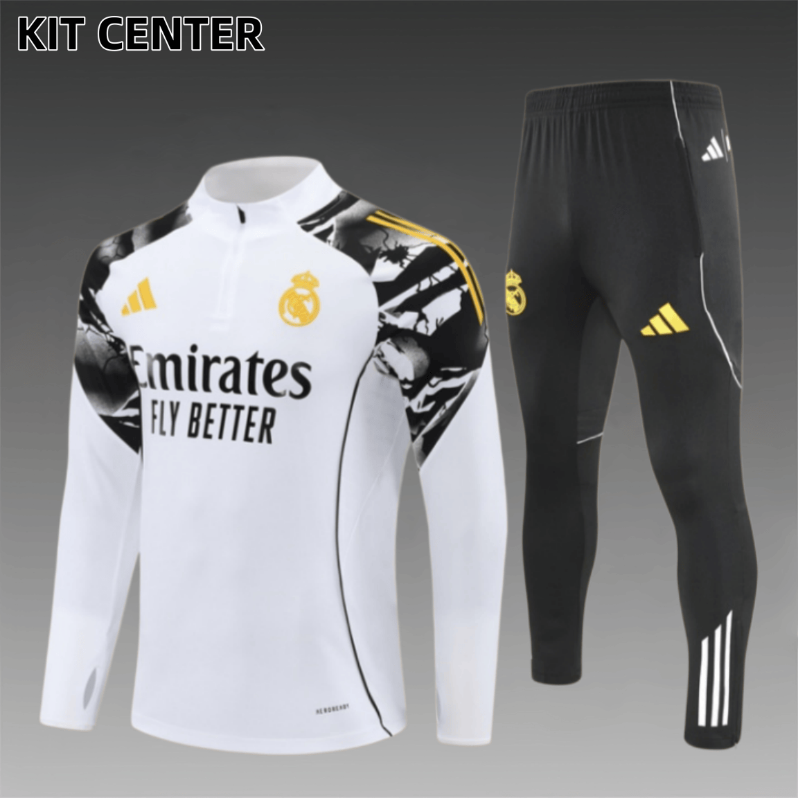 25/26 Real Madrid white Half Zip Training Kit (Adult Kids Kit)