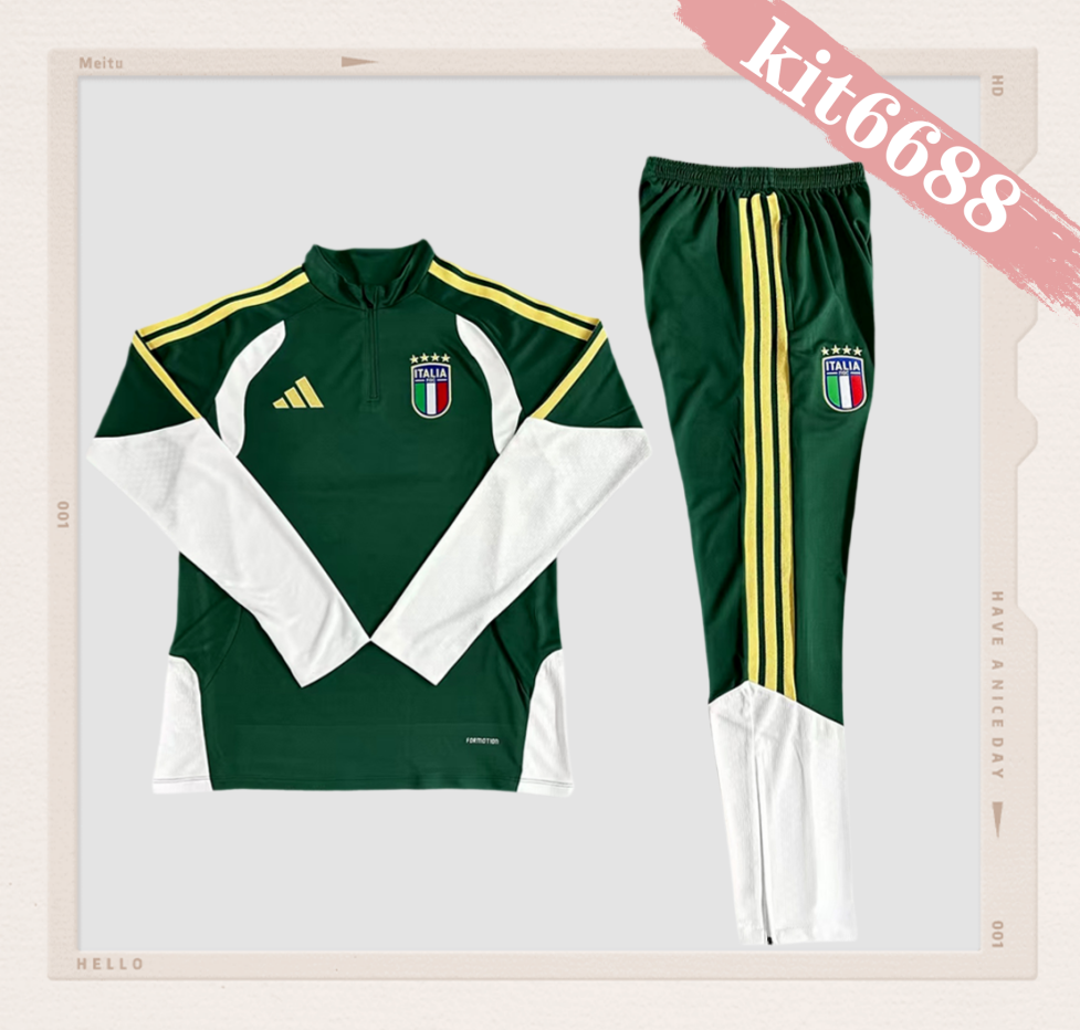 2026/2027 Italy Kids Half Zip Training Clothes (Kids Kit)