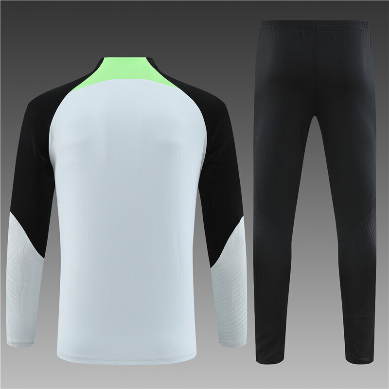 23/24 Liverpool Light gray with green Half Zip Training Kit (Adult Kids Kit)