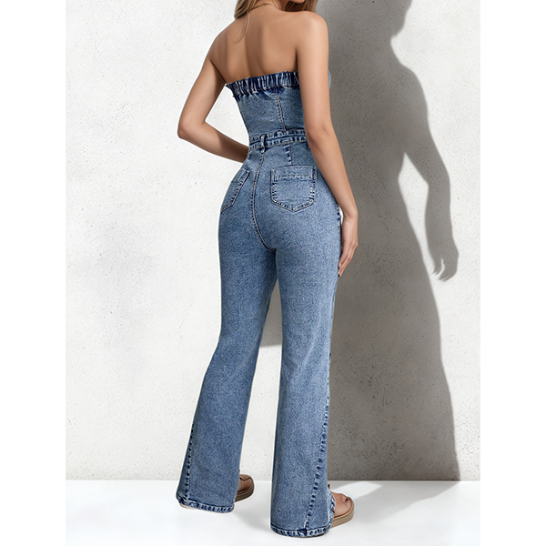 STRAPLESS DENIM JUMPSUIT