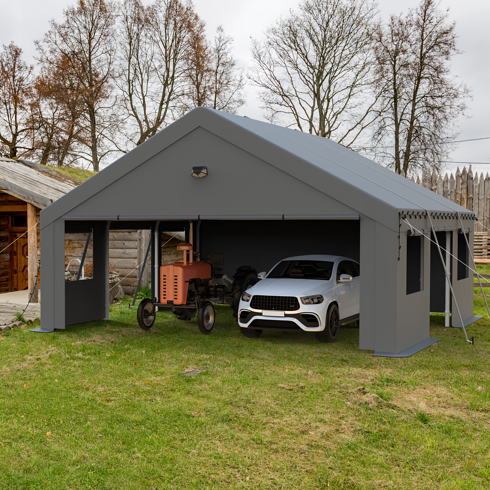 20X20 side-opening carport