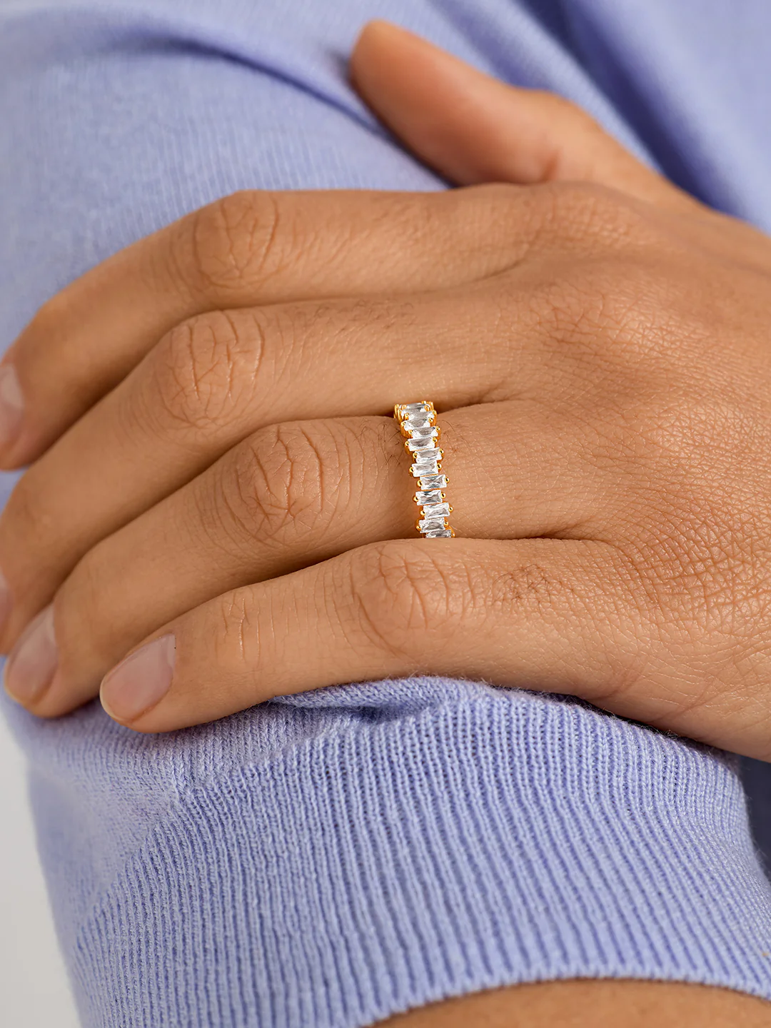 Vertical Baguette Sapphire Ring