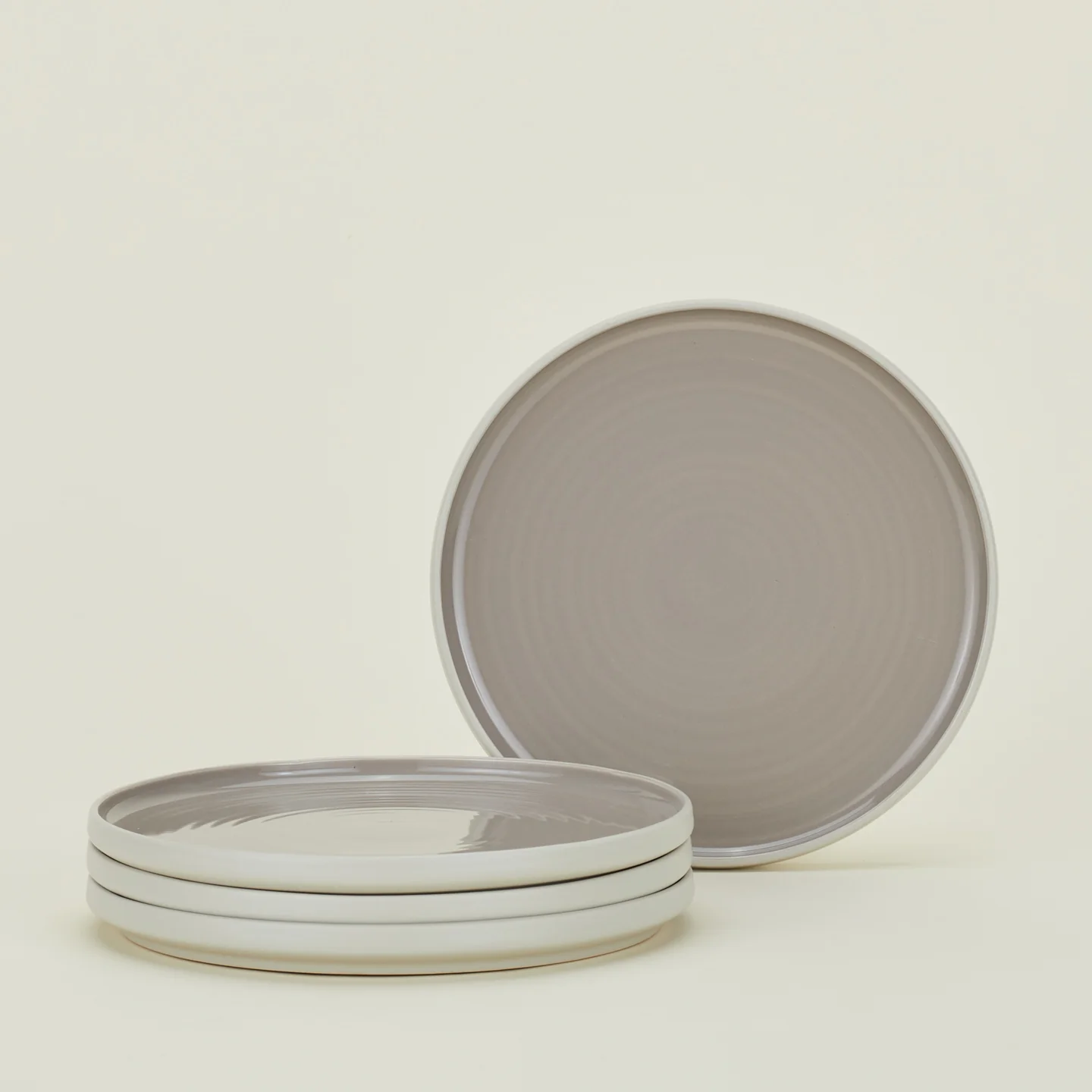 Essential Salad Plate, Set of 4 - Light Grey
