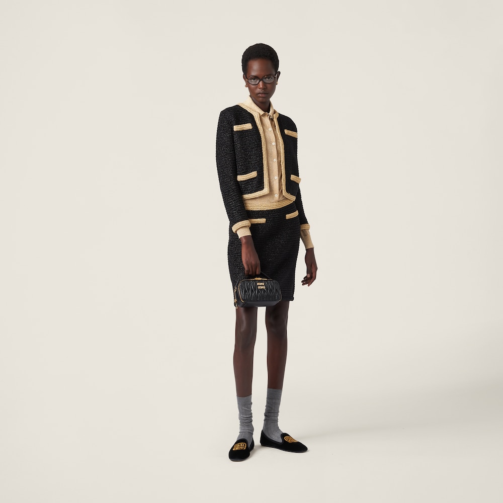 Lamé crochet cardigan