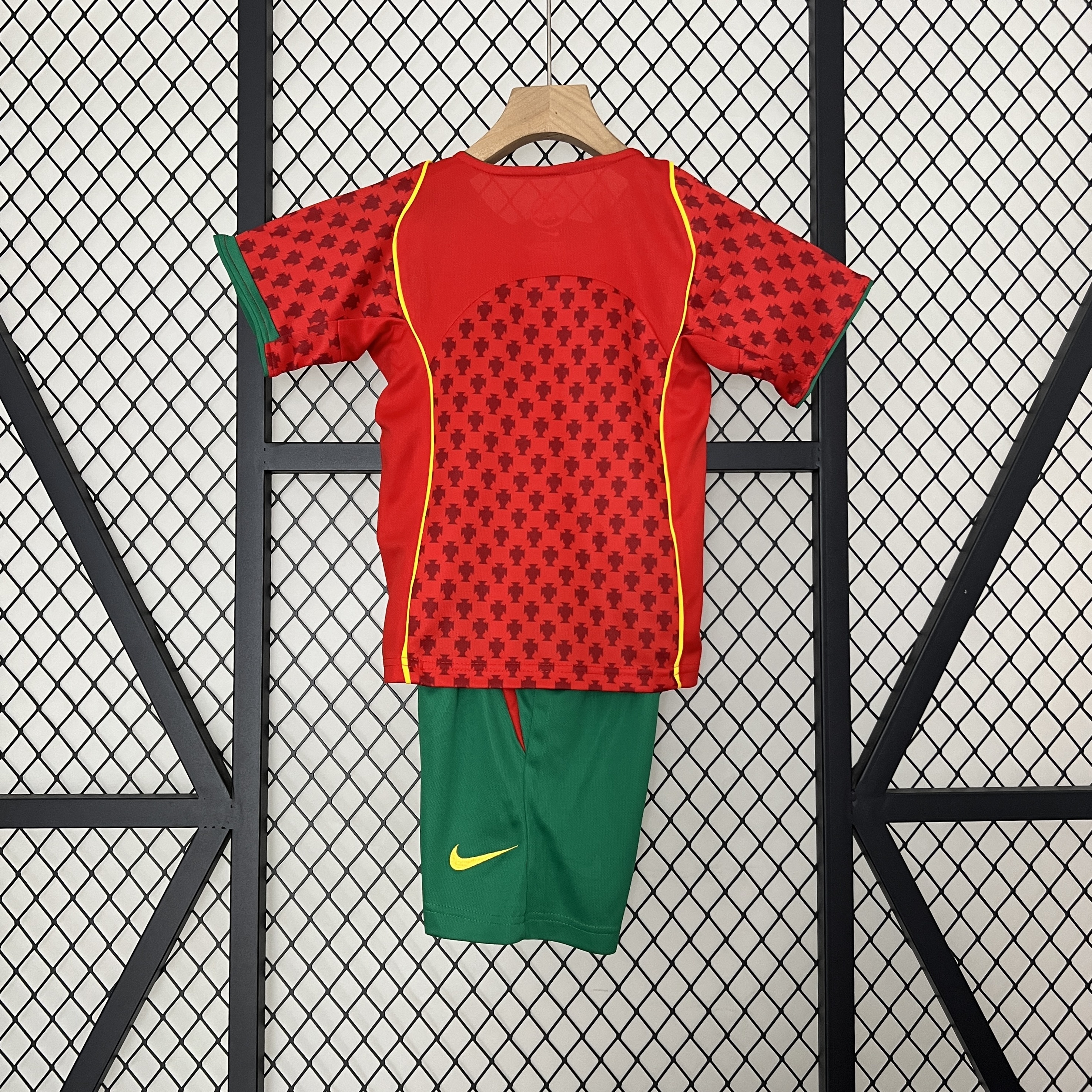 2004 Portugal home Retro football jersey  Kids Kit