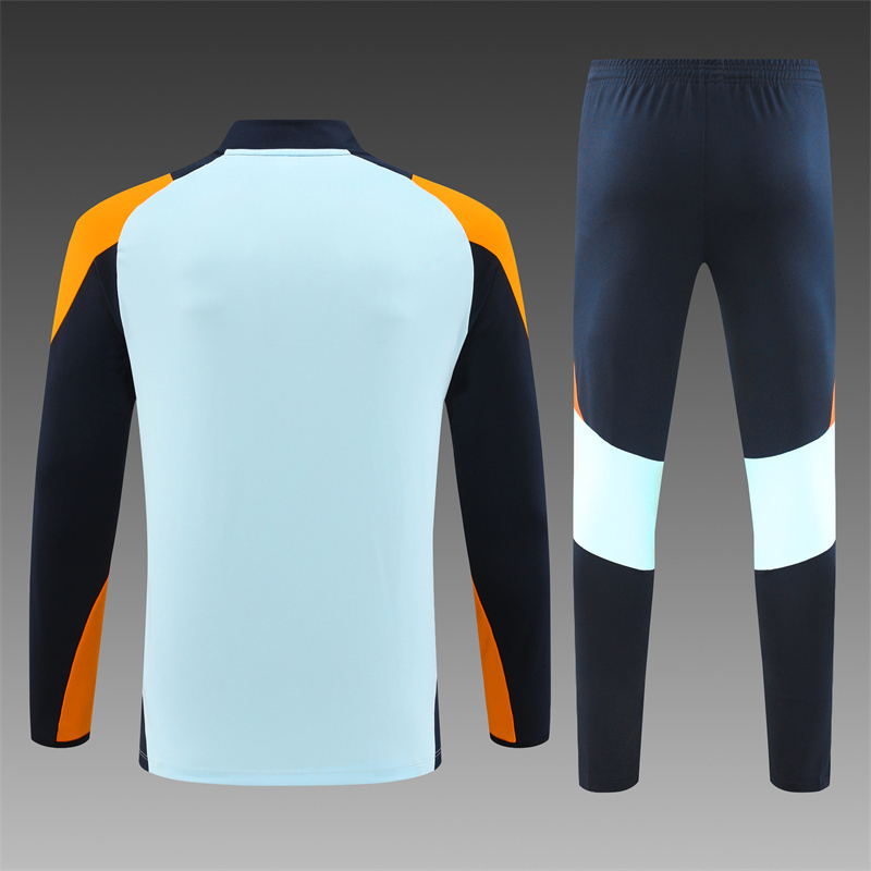 24/25 Real Madrid Light BlueHalf Zip Training Kit (Adult Kids Kit)