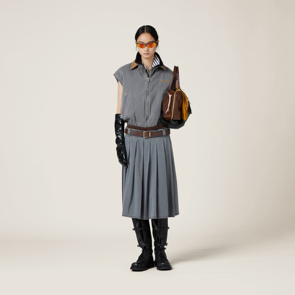 Chambray blouson vest