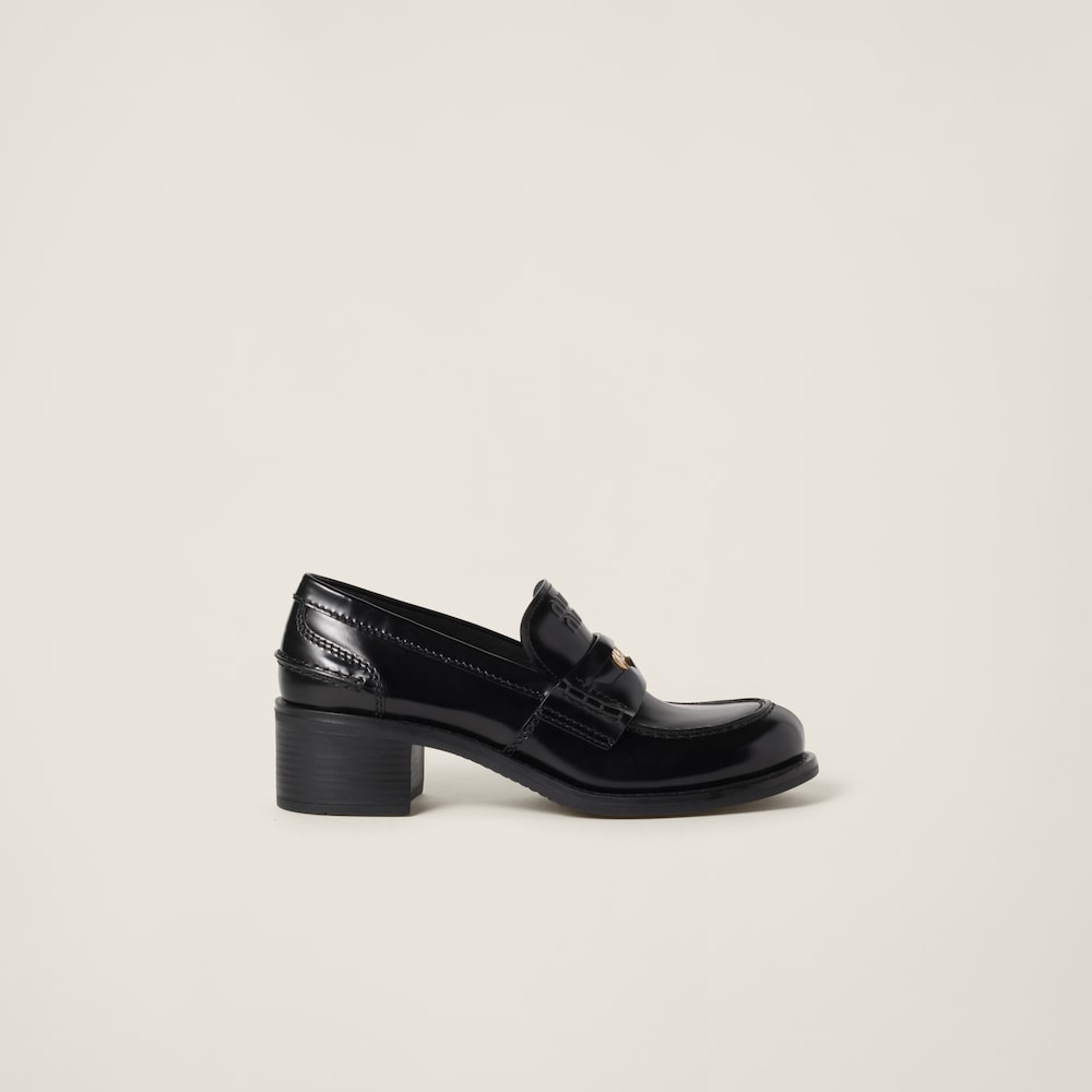 Brushed leather loafers