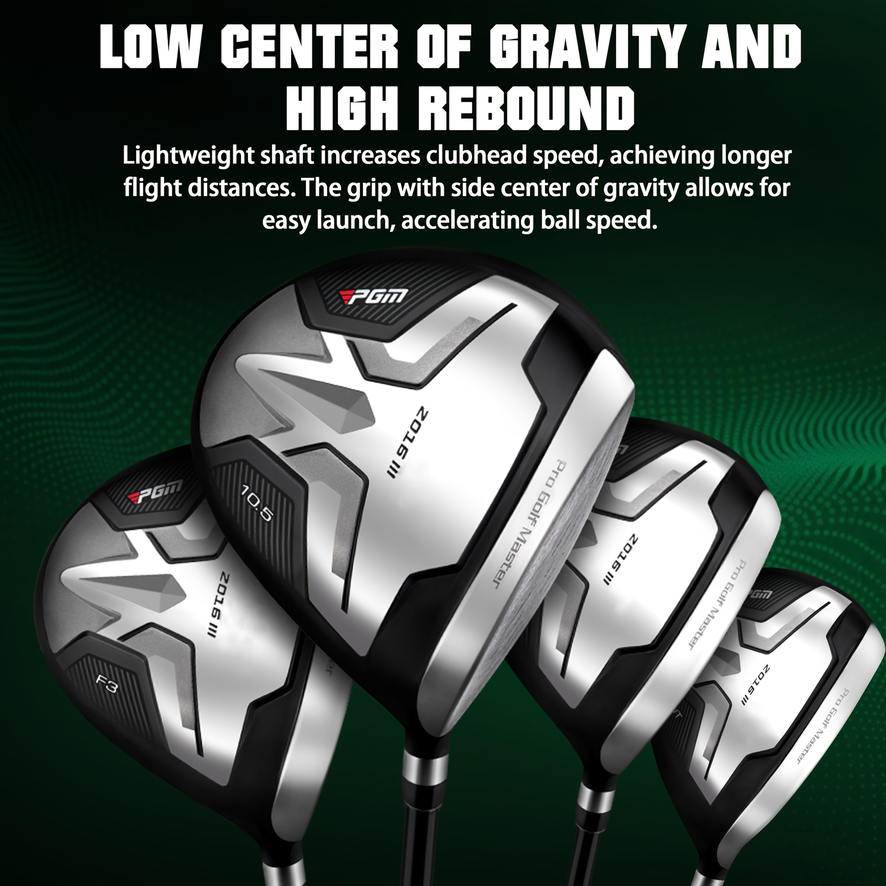 PGM Men's Complete Golf Club Set - 12 Pieces - 3 Wooden Clubs (#1,3,5），1 hybrid vehicle（#4H），6 pieces of iron clubs（#5,6,7,8,9，PW），1件沙子楔子（52°1 piece putter - golf stand bag - graphite shaft, perfect gift