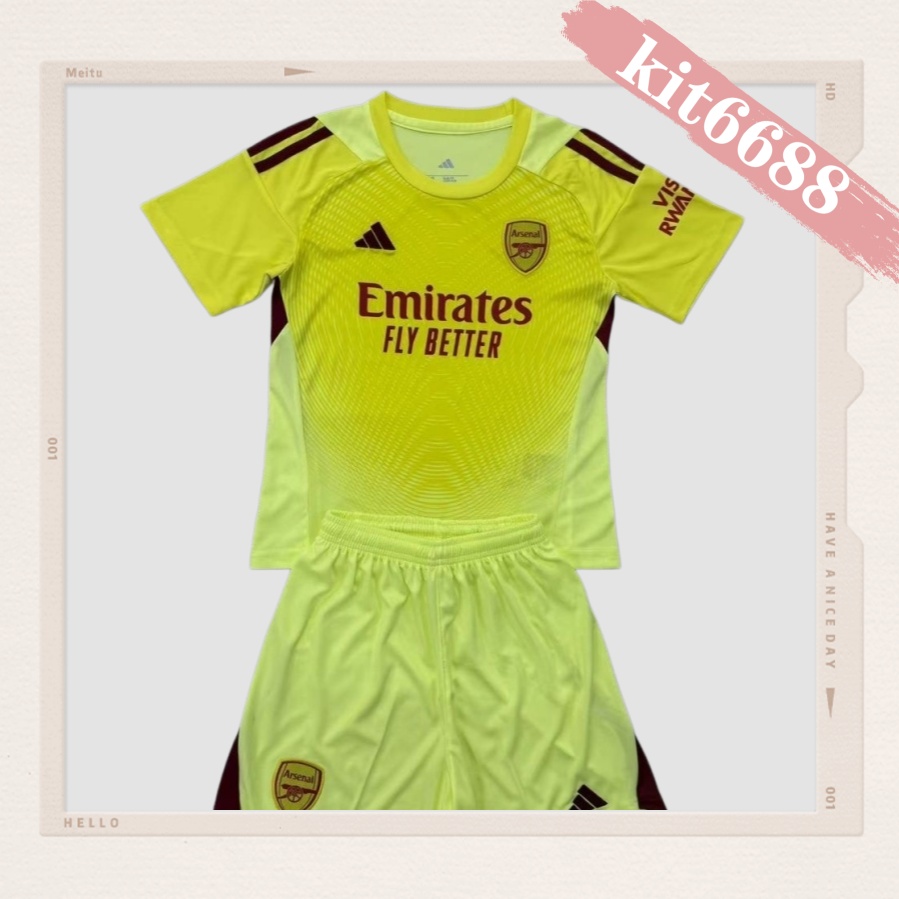 2025/2026 Arsenal Goalkeeper Kids Kit (Kids Kit socks)