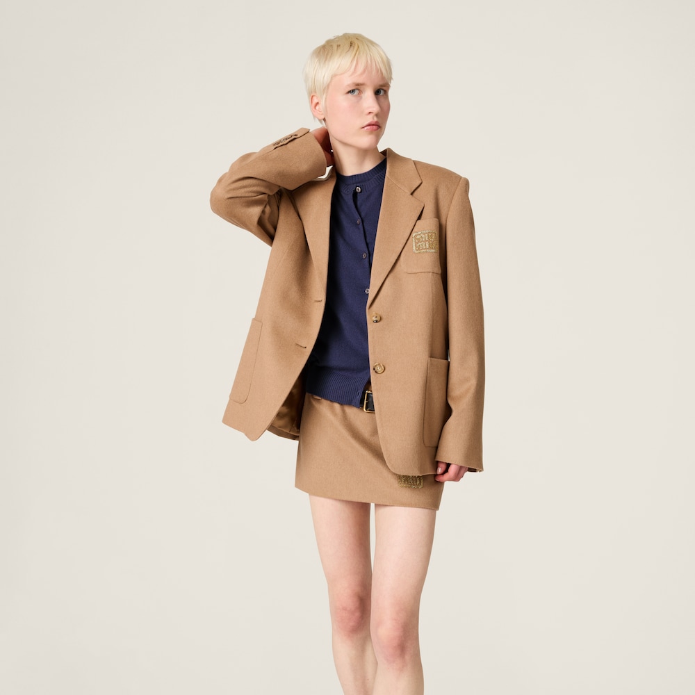 Single-breasted camel-hair jacket