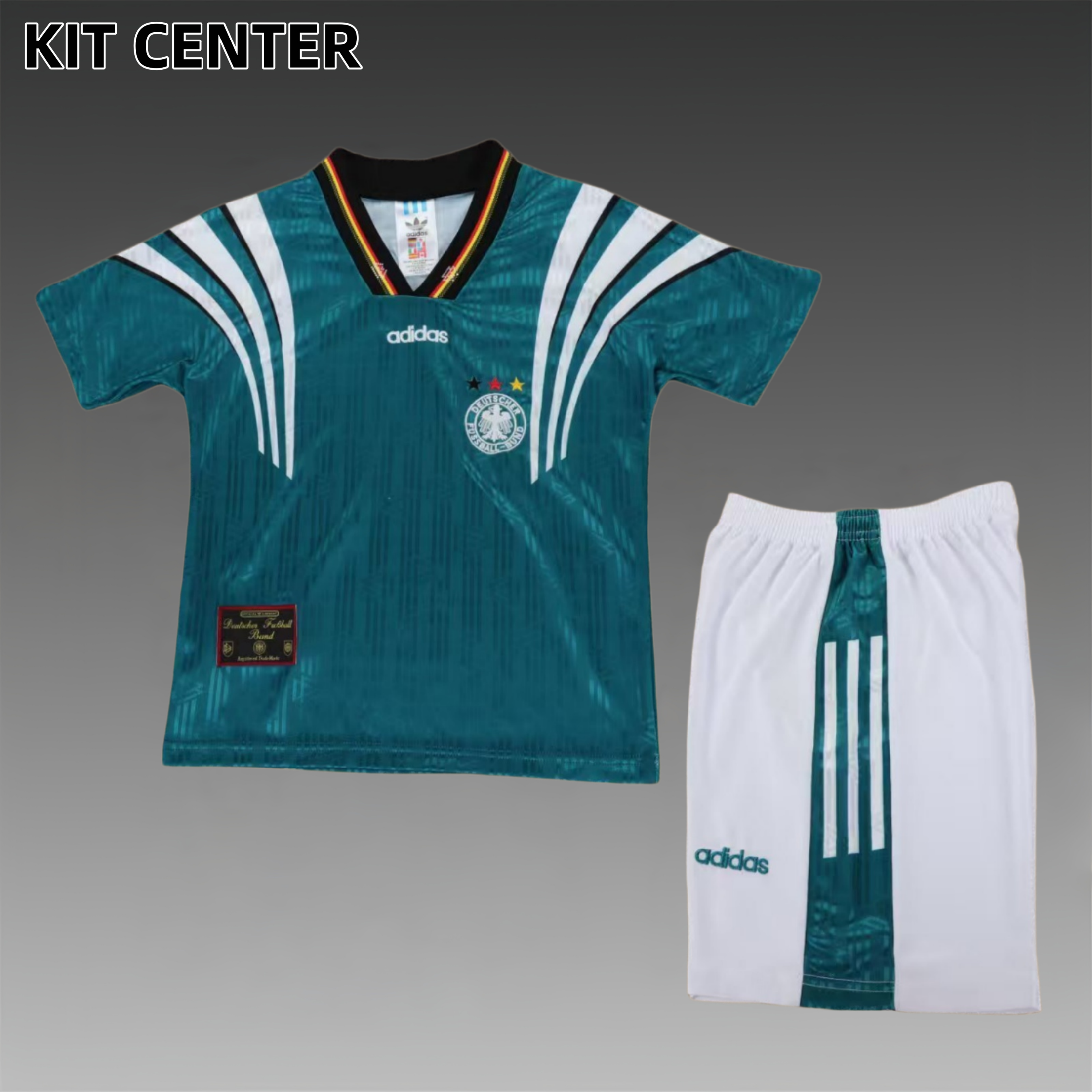 1996 Germany Away Retro Football Shirt ( Kids Kit )