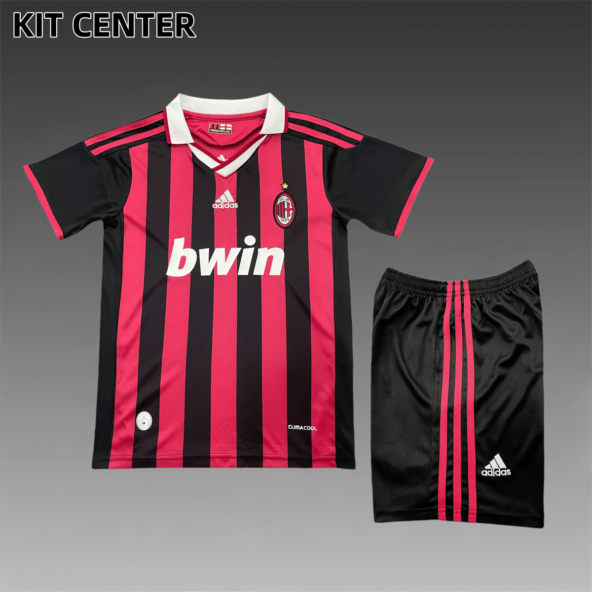 2009/2010 AC Milan home Retro Football Jersey (Kids Kit)