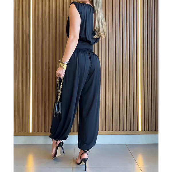 ZIJSPLIT MOUWLOZE JUMPSUIT