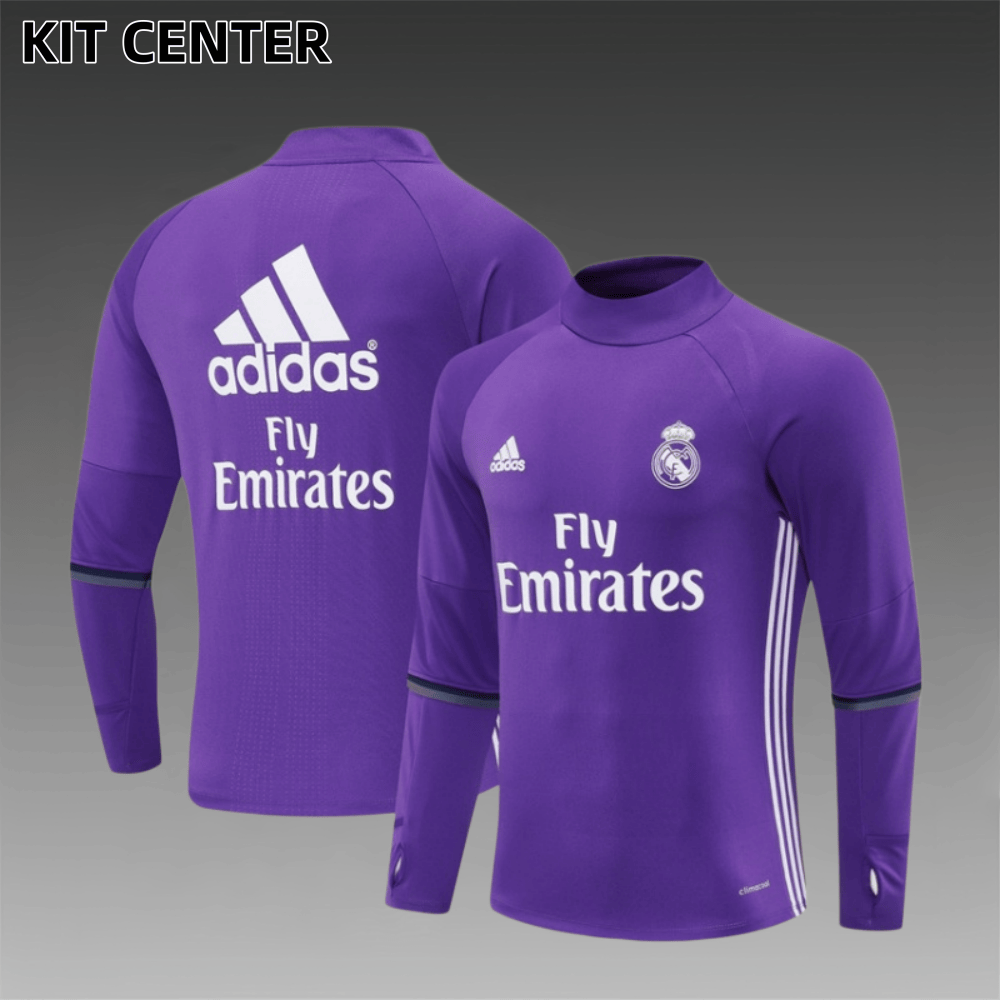16/17 Real Madrid Retro Training Uniform Long- Sleeve Football Shirt