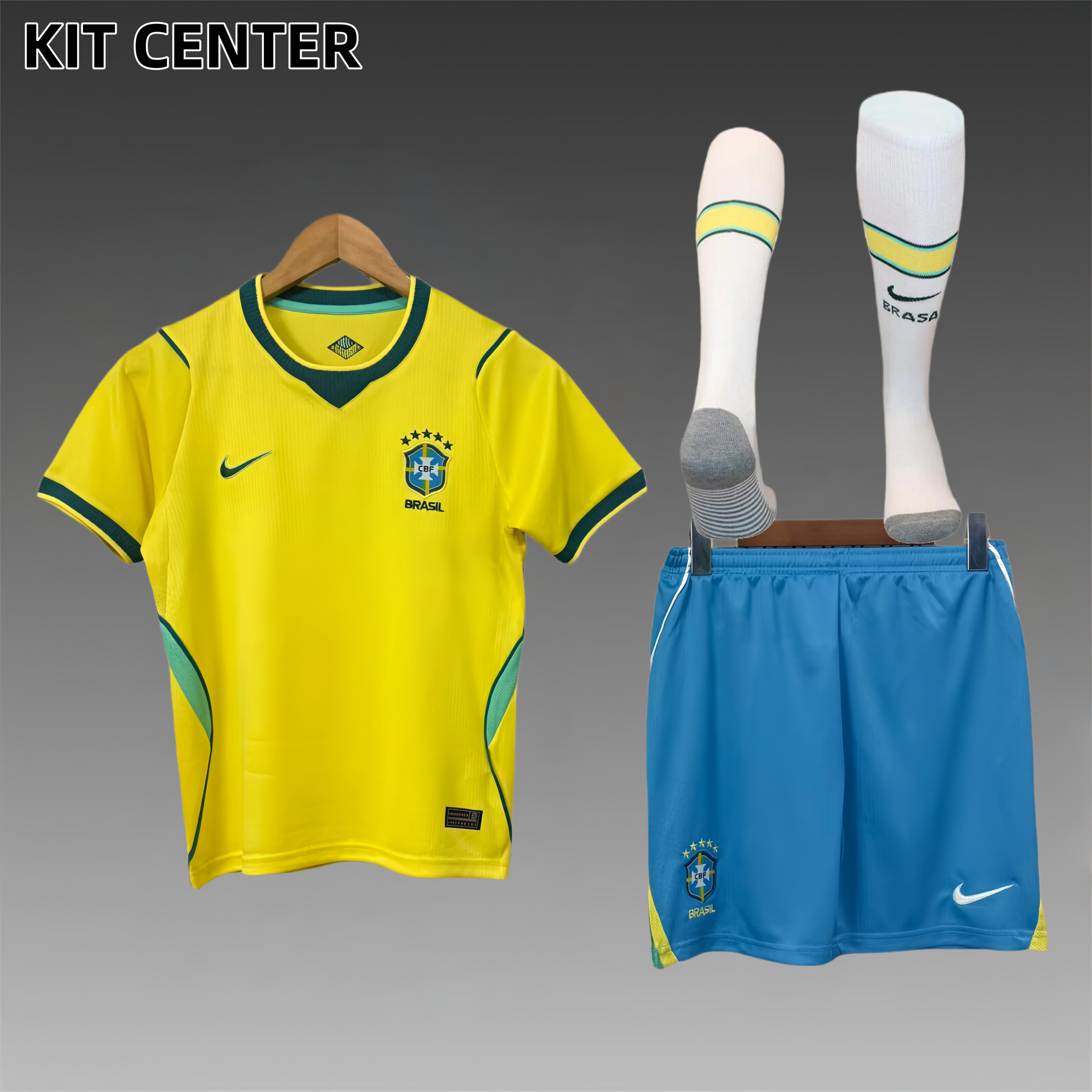 26/27 Brazil home  Football Shirt Adult Kids Kit socks