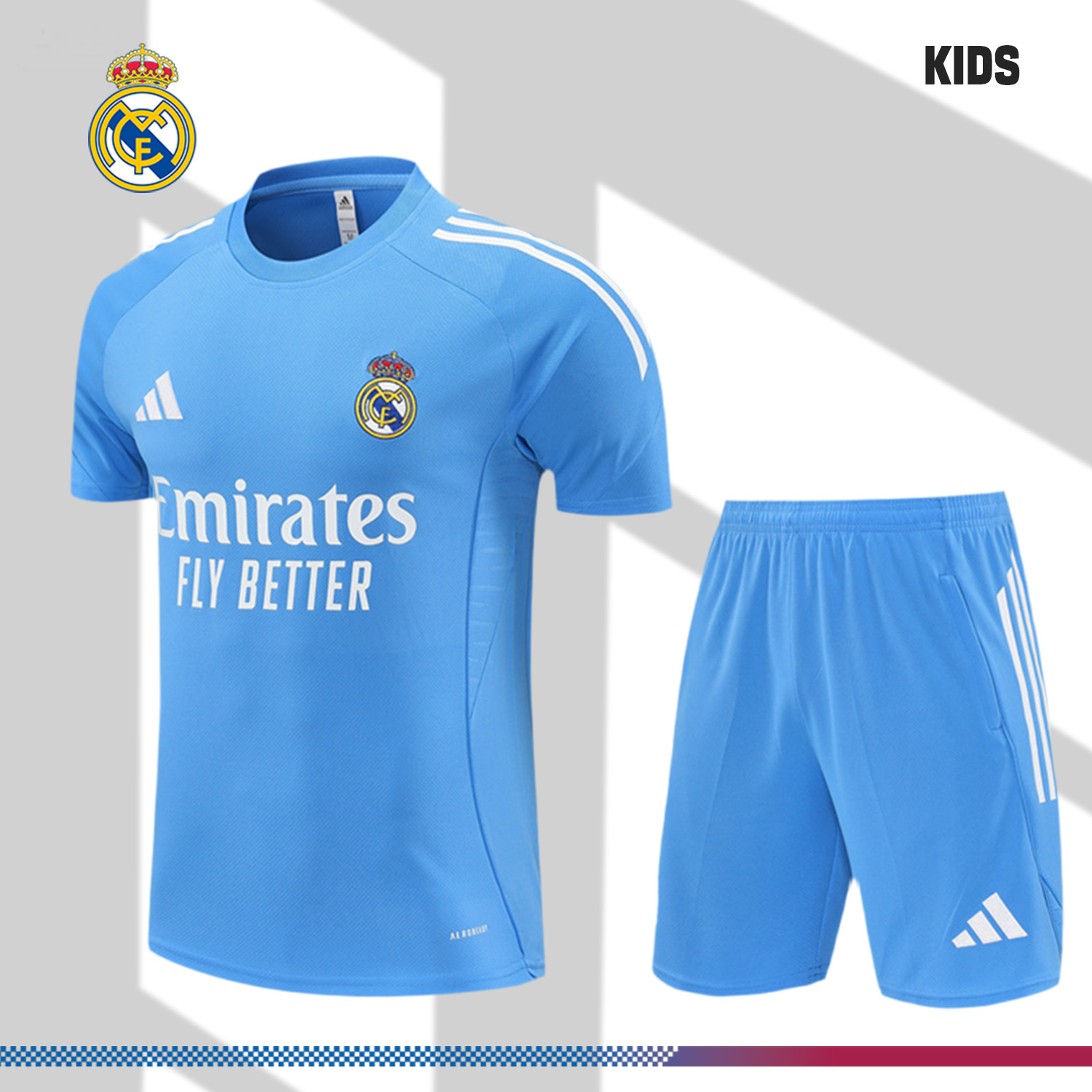 2025/2026 Real Madrid Short Sleeve Training Jersey for Kids (Adult Kids Kit)