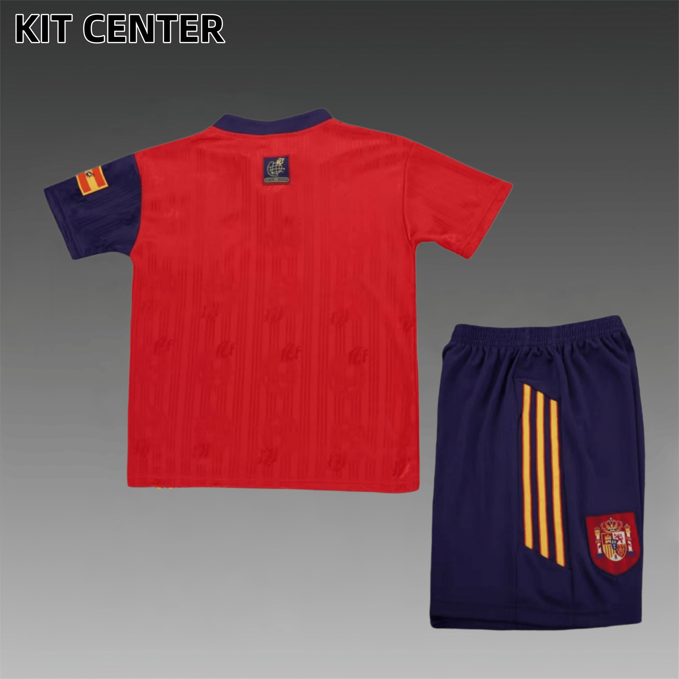 1996 Spain home Retro Football Shirt  Kids Kit