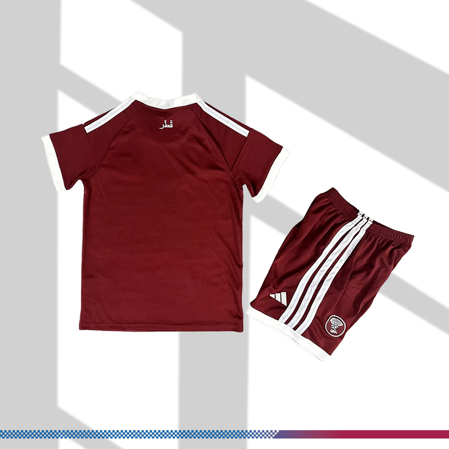 2026 Qatar Home Football Shirt (Kids Kit socks )