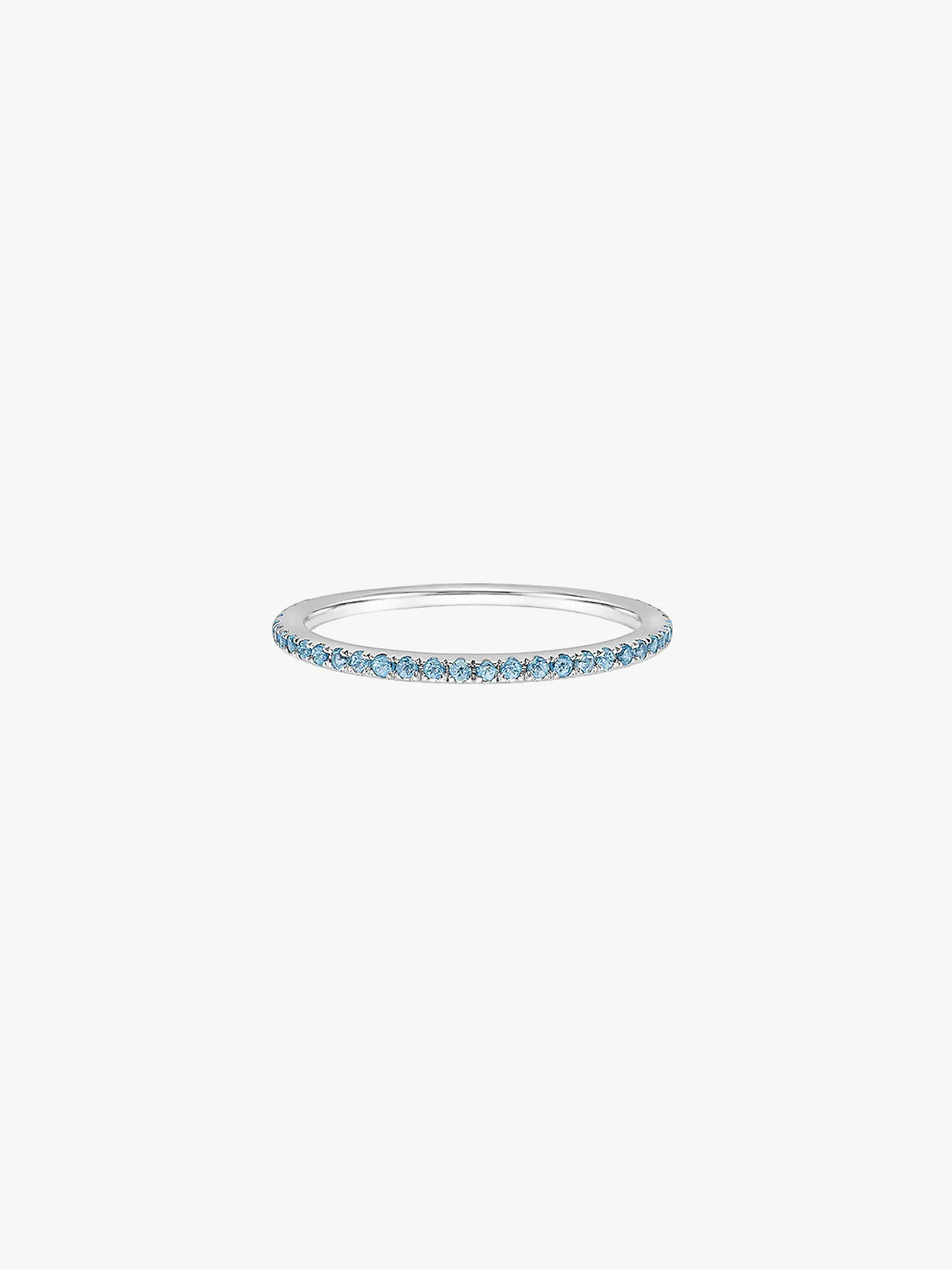 Swiss Blue Topaz Pave Band Ring