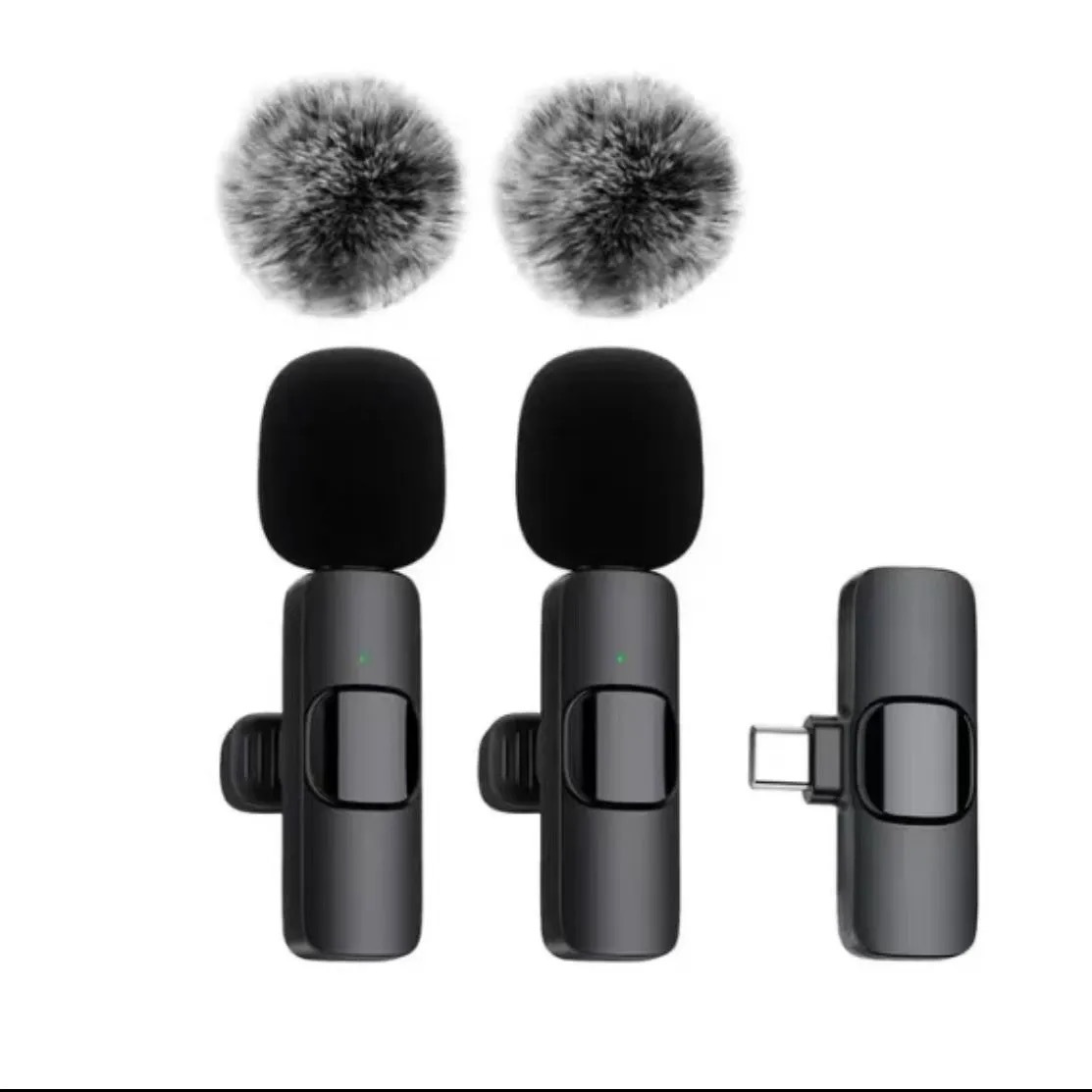 2 in 1 Wireless Lavalier Microphone, Plug and Play Lapel Mic for iPhone iPad Android Phone, Noise Reduction Wireless Microphone for Video Recording, Vlog, Live Streaming, Interview