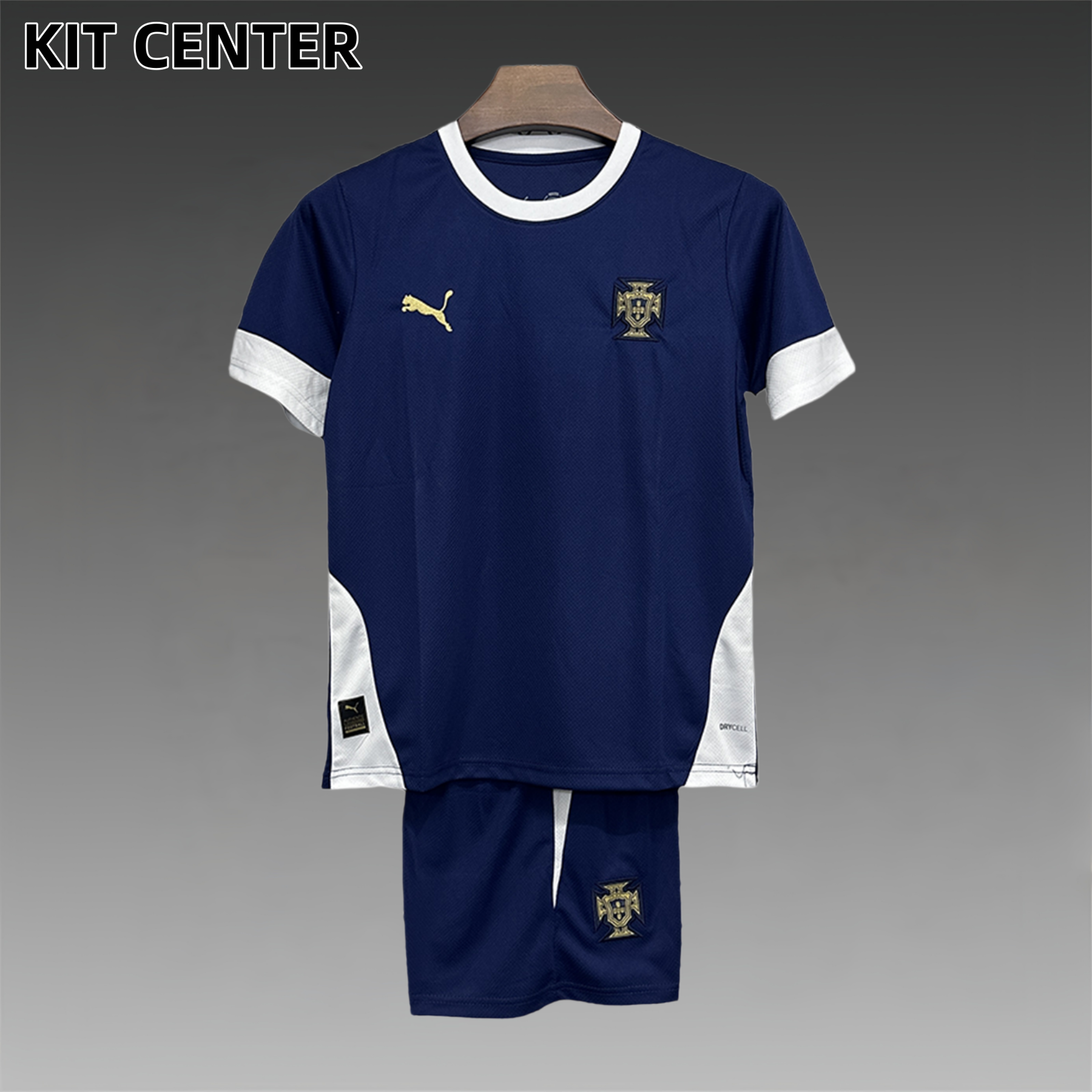 2025/2026 Portugal National Team Dark Blue Training Jersey Children's Football Jersey (Kids Kit socks)