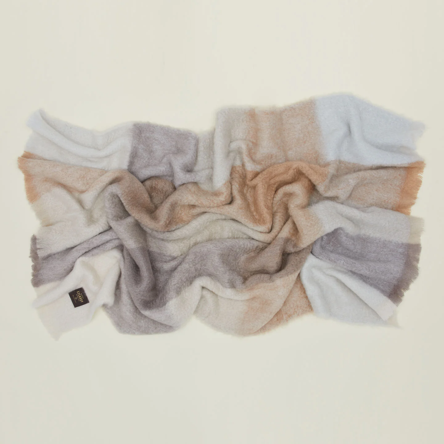 Plaid Mohair Throw - Neutral Exploded Plaid