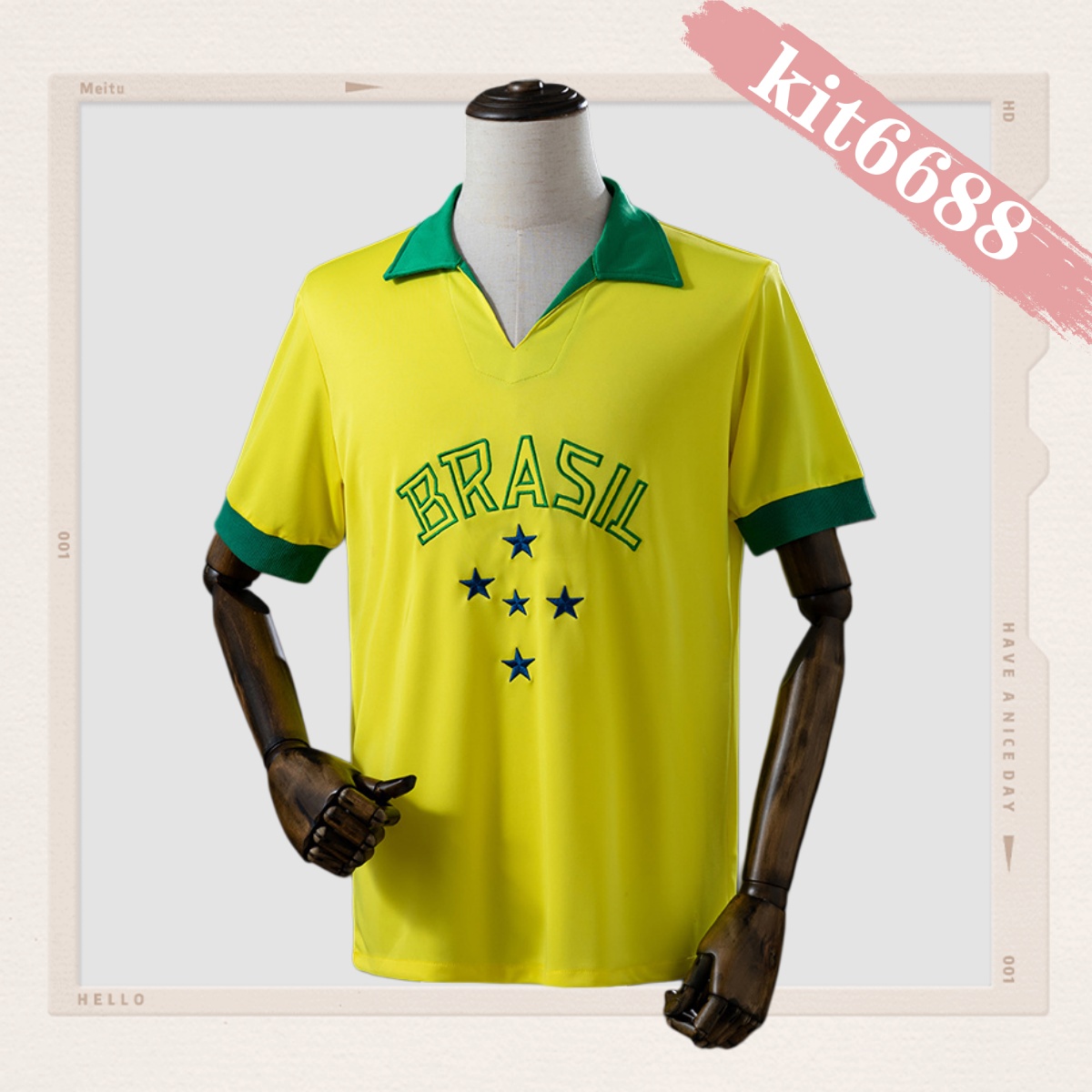 1958 Brazil home Retro Football Shirt