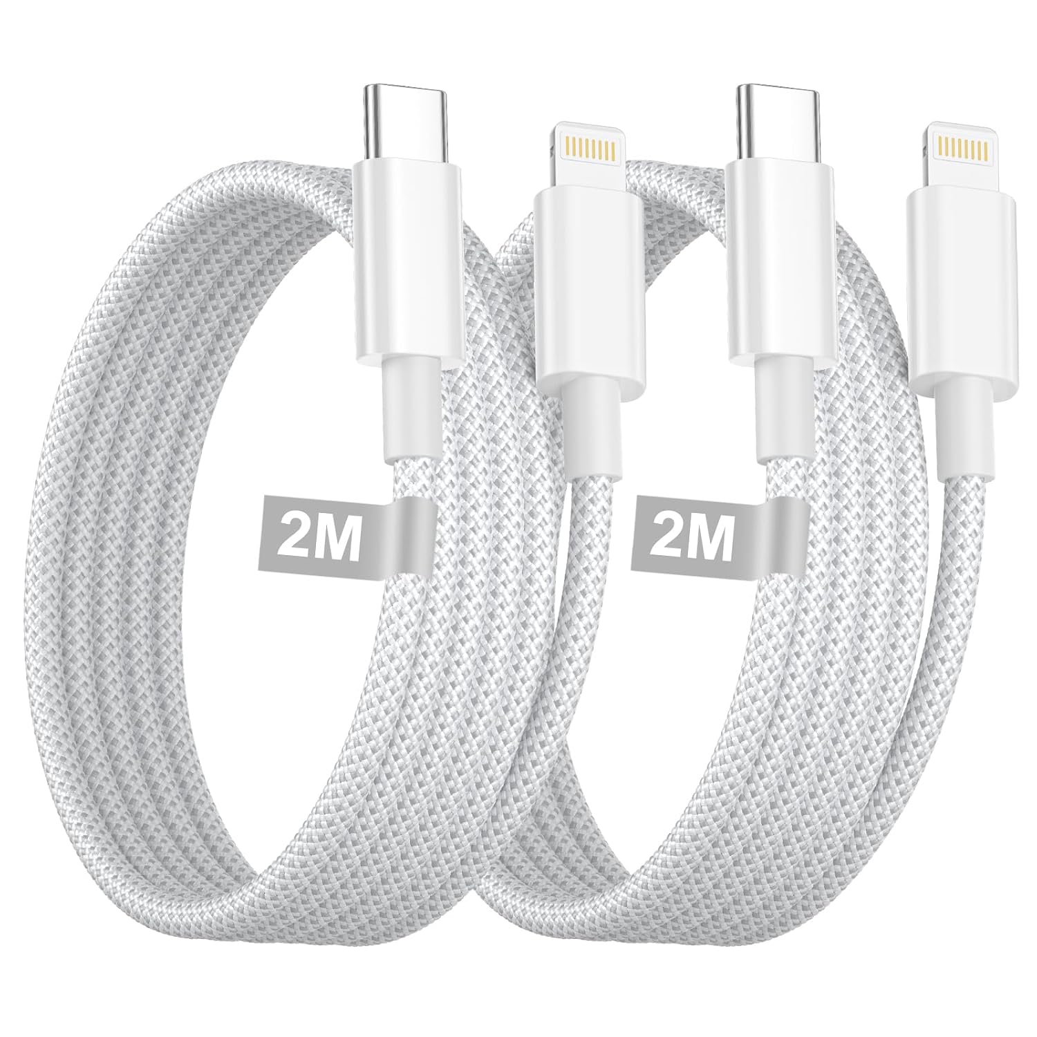 2M PD 60W USB C to Lightning Charging Cable, Nylon Braided Fast Charger Cord for iPhone 15 Series
