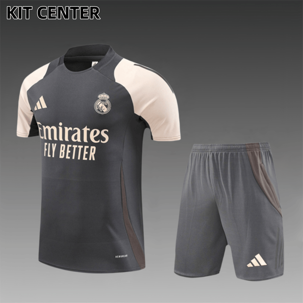 2024/2025 Real Madrid Grey Adult Short Sleeve Training Suit (Adult Kit)