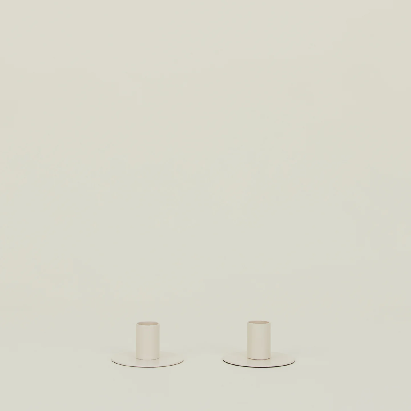 Essential Metal Candle Holders, Set of 2 - Ivory