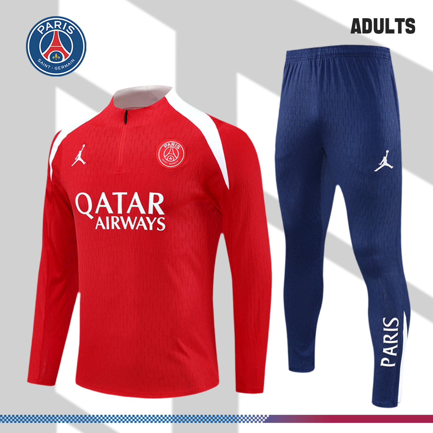 2025/2026 Paris Saint-Germain Half-Zip Tracksuit (Adult Kit)