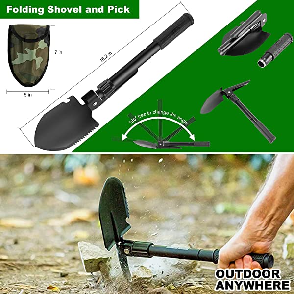 Emergency Survival Kit First Aid Kit, 121Pcs Tactical Gear Camping Gear Emergency Supplies with MOLLE Pouch, Stocking Stuffers for Men Camping Hiking Hunting Outdoor Adventure