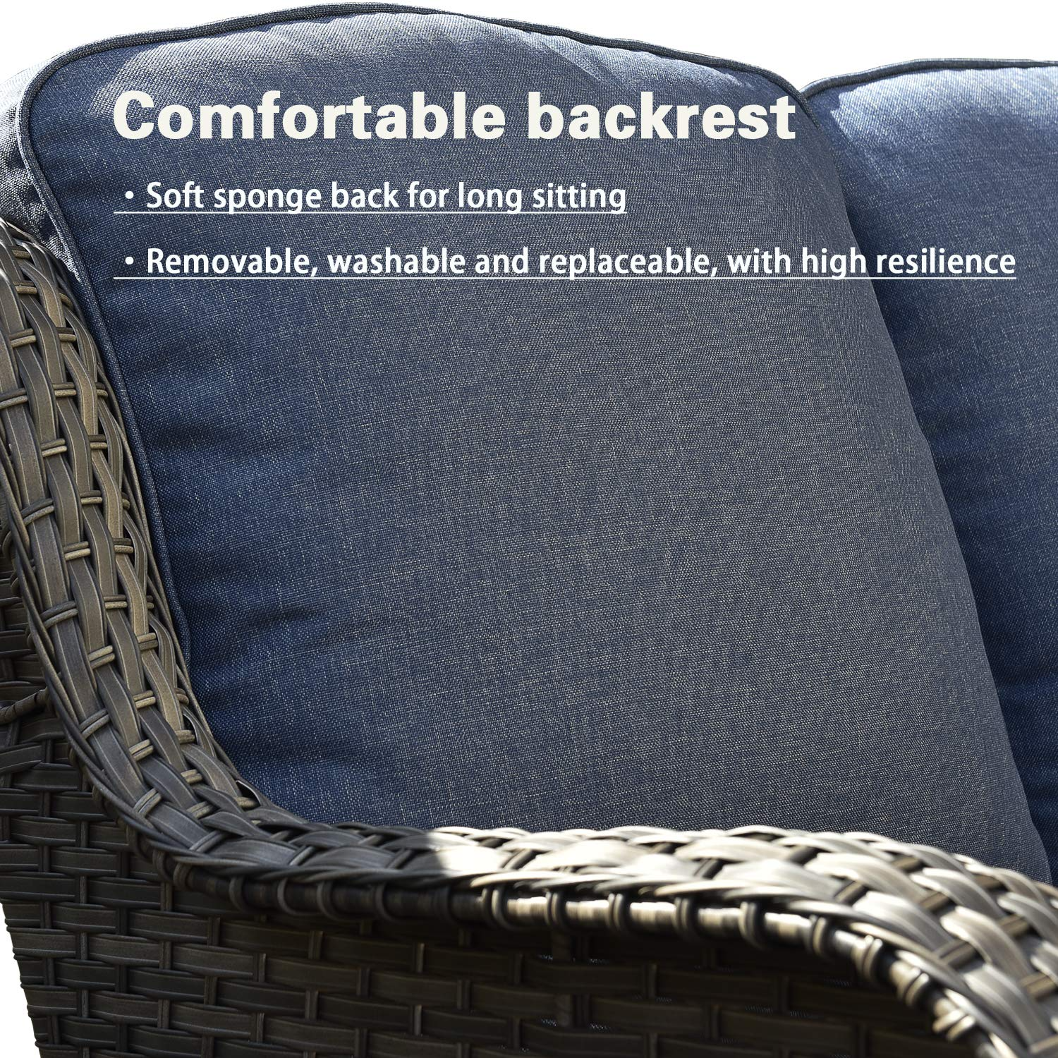 Patio Furniture Sets Outdoor Conversation Set All Weather Wicker High Back Couch with Ottomans
