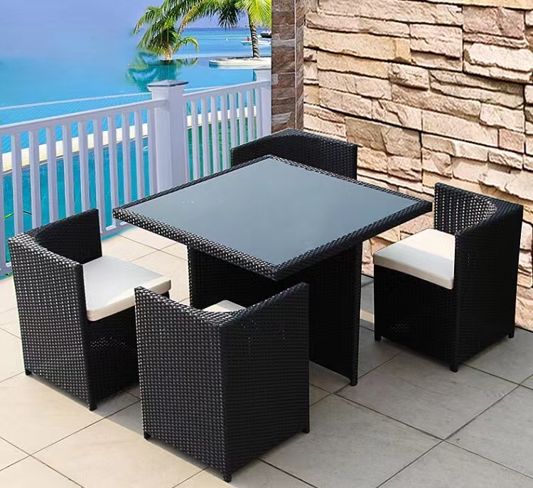 Five-piece Set of Outdoor Rattan Creative Furniture Rattan Chair Leisure Table