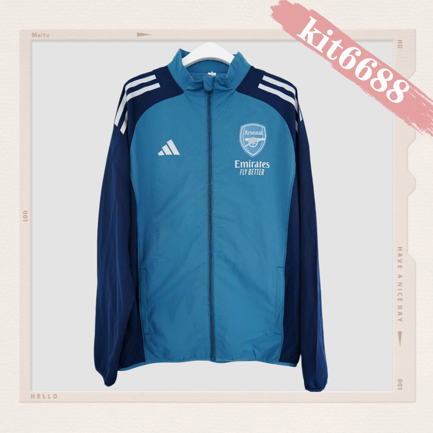 2025/2026 Arsenal Lake Blue Football Windbreaker