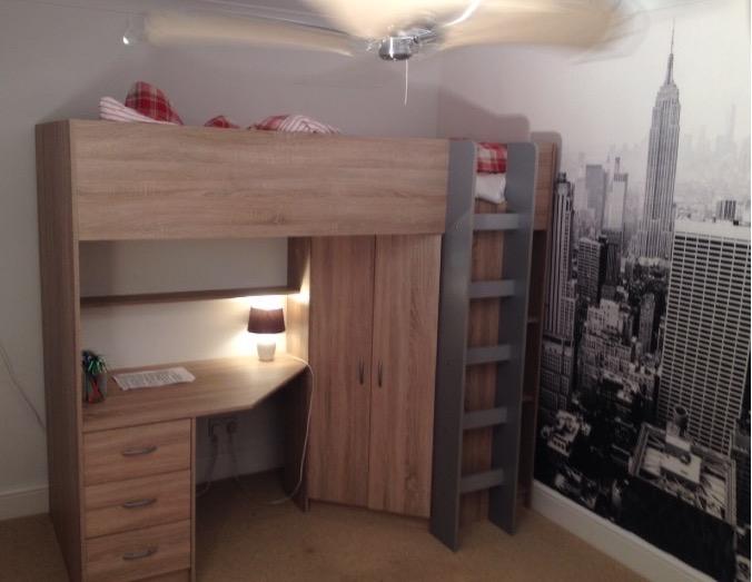 High Sleeper Calder High Bed M227 (Grey & White)